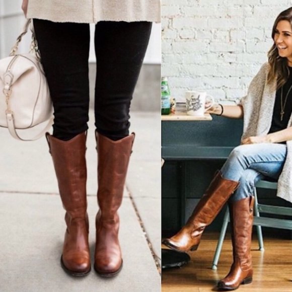 FRYE Melissa Inside Zip Boot COGNAC 7.5 - Picture 2 of 16